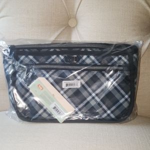 Lug parasail cosmetic case pouch plaid grey